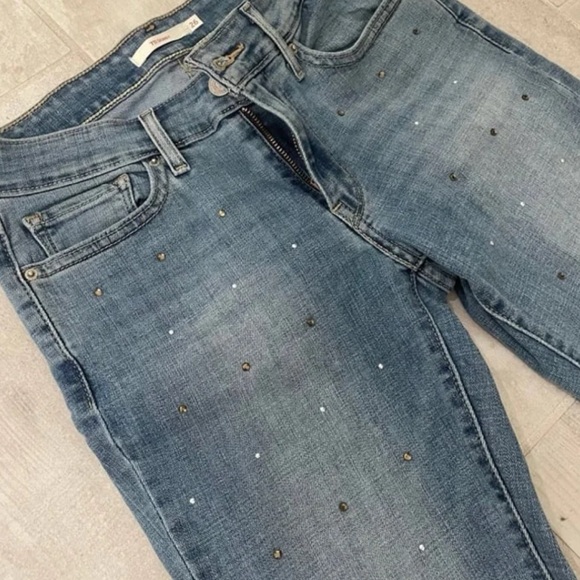 Levi Rhinestone Skinny Jeans Size 26 - Picture 6 of 10